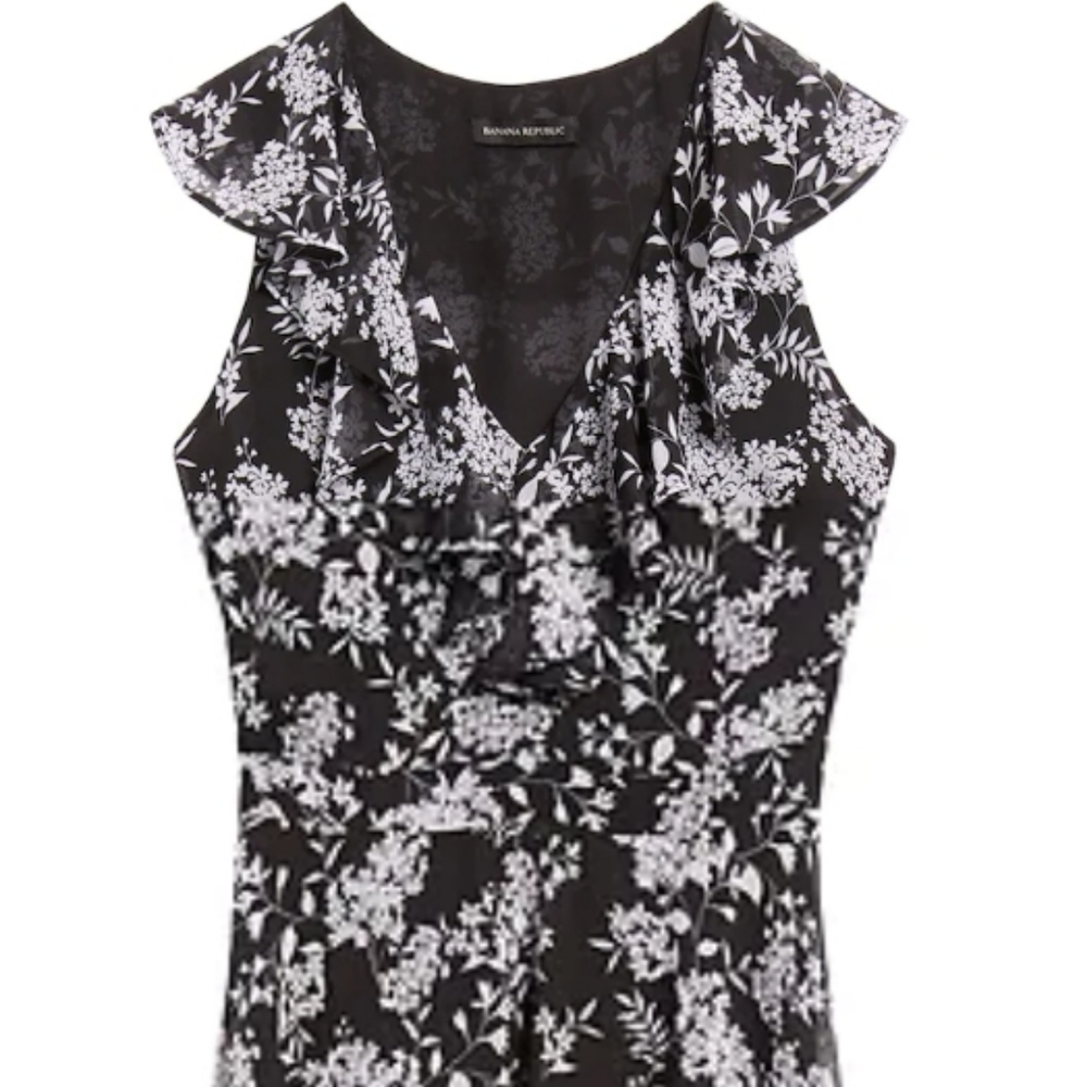 Banana Republic Black and White High Low Dress ♥ - Picture 3 of 8